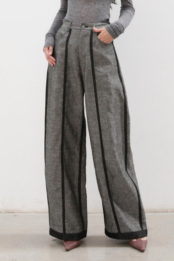 SWAYING/KNIT Crease Cocoon Wide Leg Pants SW22AW3B28 Grey PS51